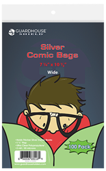 Shield Bag for Thicker Silver Comic Books (Wide Size) - 7 1/4 x 10 1/2